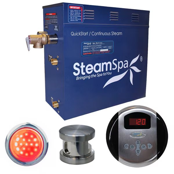 Indulgence 6 KW QuickStart Bath Generator in Brushed Nickel, Steamspa, Mfr#: IN600BN